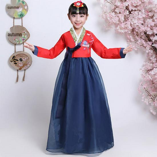Adult Female and Children's Traditional Korean Hanbok Performance Costume