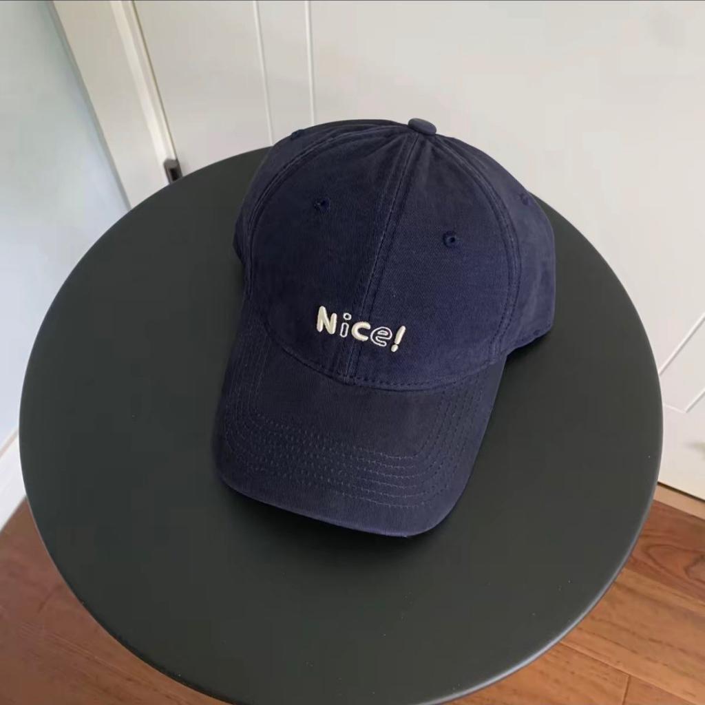 Fashion Hat Korean Four Seasons Versatile Big Head Circumference Face Embroidery Wide Brim Shade Baseball Cap Hat Fashion Casual Men's Blue