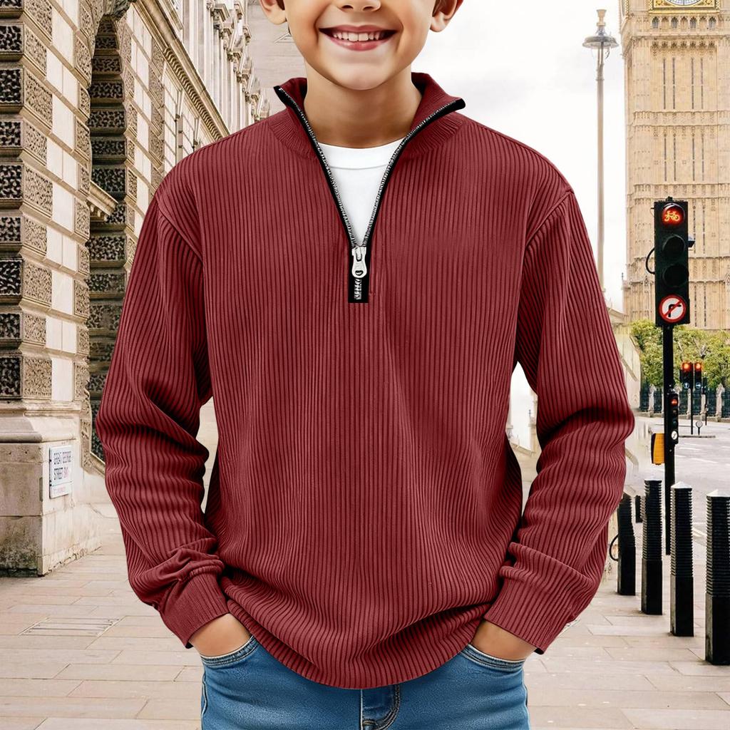 Kids Sweatshirt Boys Long Sleeve Shirts  Soild Casual Pullover Shirt Outdoor Fall Clothes For Teen Boy