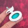 Wisiorek z kamieniem szlachetnym Arizona Turquoise, biżuteria z litego srebra próby 925, ręcznie robiony antyczny prezent dla matki