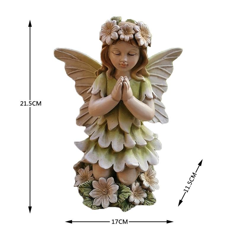 Antike Blumenfee Harzhandwerk Gartendekoration Mikro-Landschaft Ornament Engelskulptur Für Außen Terrasse Und Hofdeko