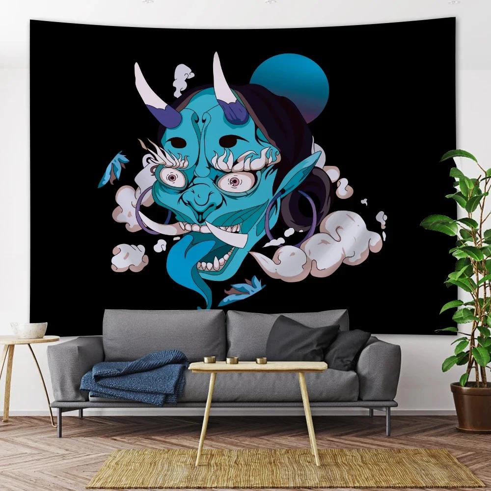 Devil Psychedelic Scene Tapestry Mandala Home Decor Art Tapestry Hippie Boho Tarot Pretty Room Wall Decor 95X70CM