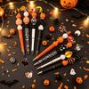 Customizable Stylus Pens 8PCS Halloween Beadable Pens, Assorted Acrylic Beads Decor, DIY Ballpoint Handcrafted Gifts for Best Friends Pen Set Holiday