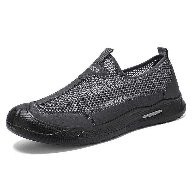 Men's Shoes Casual Shoes Summer Mesh Breathable Single Shoes Soft Sole Non-stuffed Sneakers Comfortable Daddy Shoes