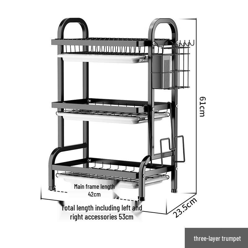 3-Tier Countertop Dish Drying Rack
