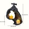 Lâmpada morcego, pendente de parede com vela de morcego, porta-velas, Páscoa, ornamento de resina, pingente