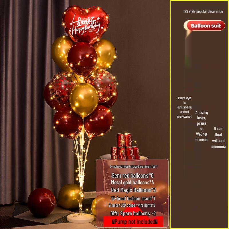 Świecący Stojak Podłogowy na Balony do Dekoracji Urodzinowej Dziecka