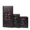 Men’s Retro Genuine Leather Wallet - Hand-Embossed Crocodile Pattern, Long, Large Capacity, Multi-Card Slots.