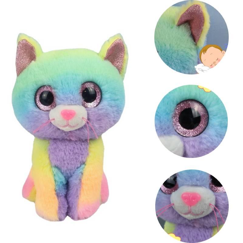 Cassidy Rainbow Cat Plush Toy Colorful And Soft Stuffed Animal For Kids' Birthdays