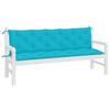 VidaXL Coussins de banc de jardin 2 pcs turquoise tissu Oxford 361734