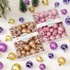42Pcs 3/4/5cm Christmas Balls Set Glitter Surface Various Pattern Christmas Balls Shatterproof Home Reusable Ornaments