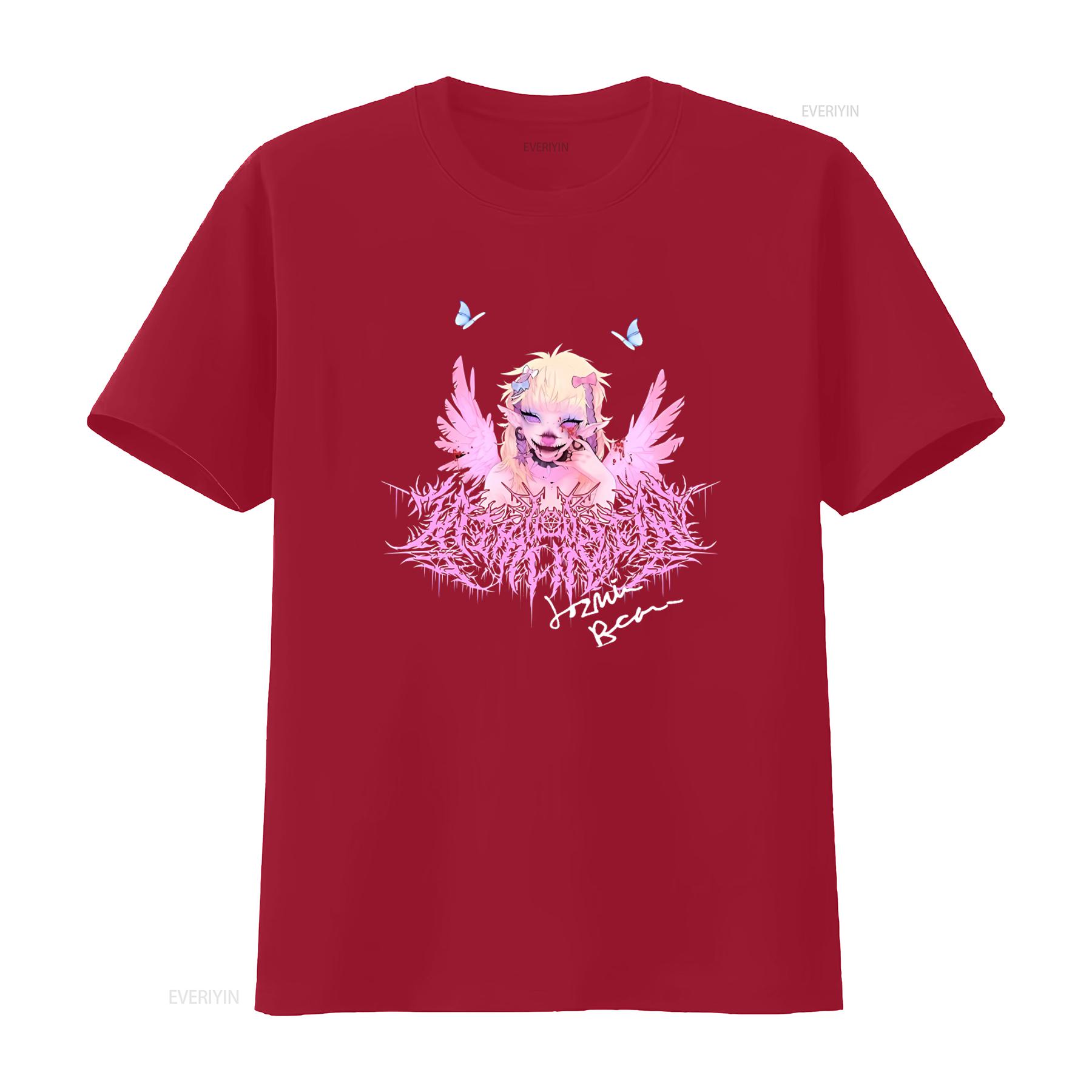 

New Jazmin Bean Gothic Angel Wings Blood T Shirt Black Cotton Full Size S 3XL for Fans vintage Washed Versatile Comfortable S