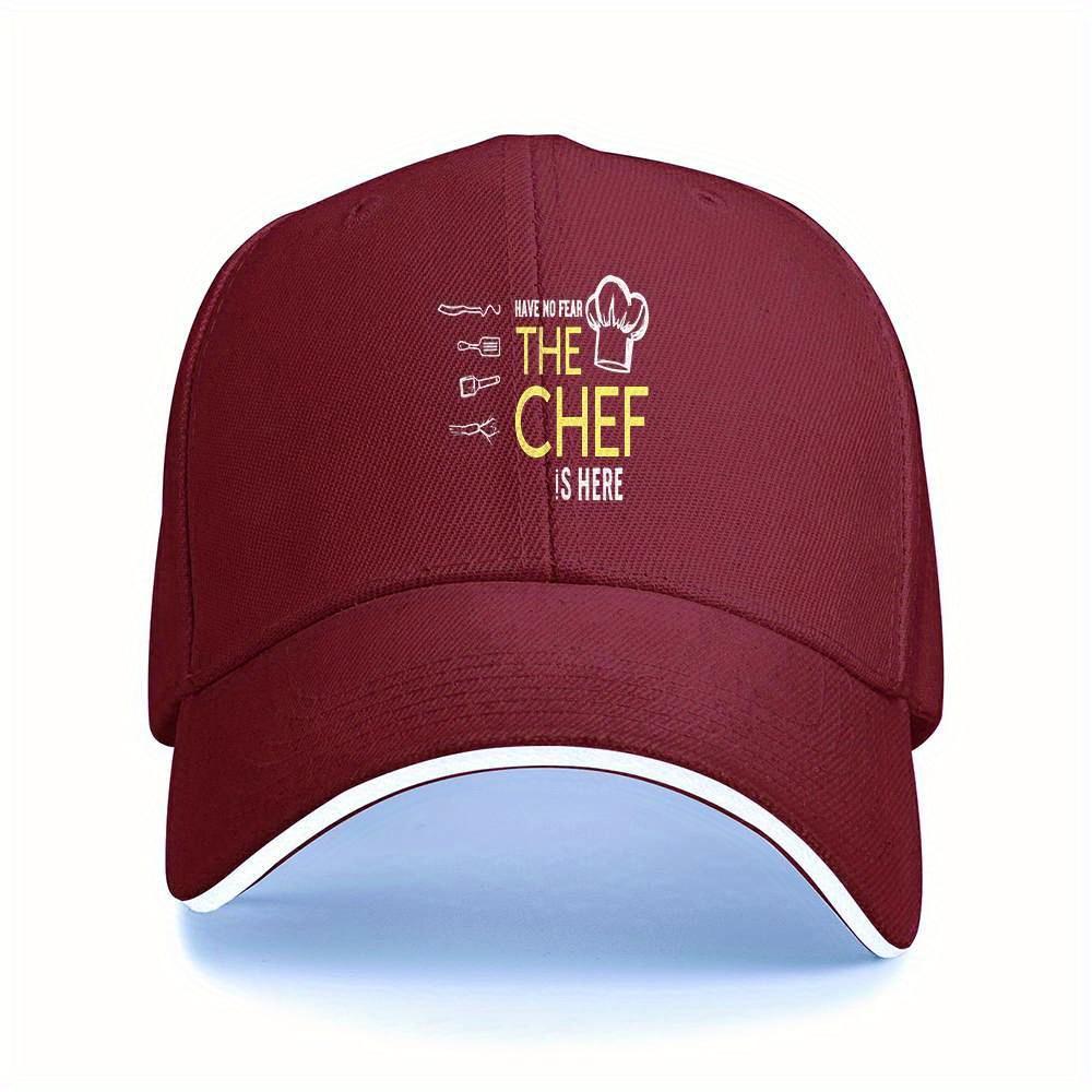 Have No Fear The Chef Is Here Graphic Baseball Cap Polyester Casual Outdoor Sports Adjustable Cap