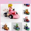 Mario Super Gifts Kart Princess Peach Pull Back Figure Car Pvc Toy Collection