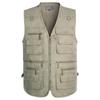 Men's Plus Size Multi-Pocket Outdoor Vest for Spring and Fall