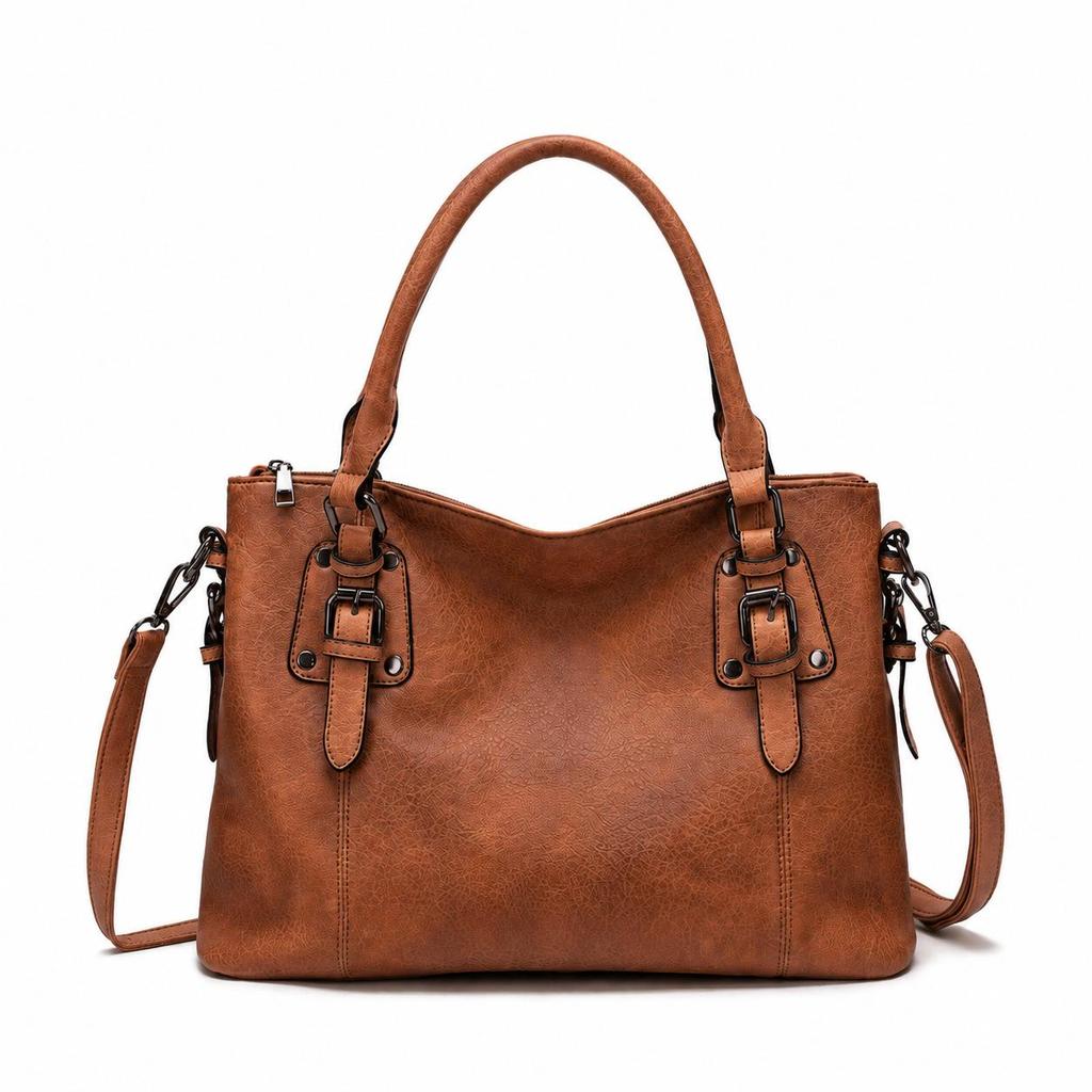 Elegant Retro European American Women's Large Capacity Shoulder and Crossbody Tote Bag