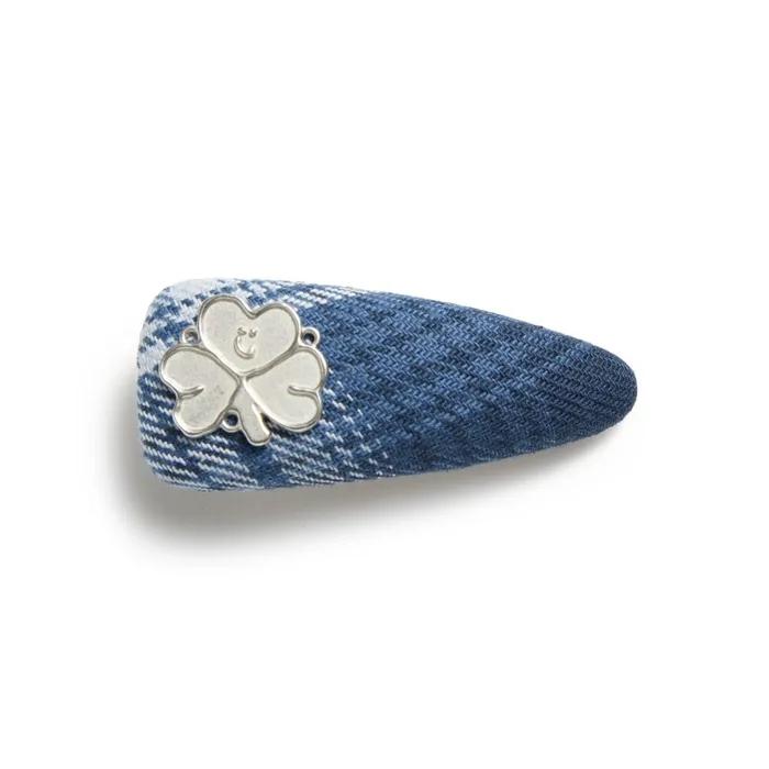 Women's Flannel Check Hairpin - GREYISH BLUE
