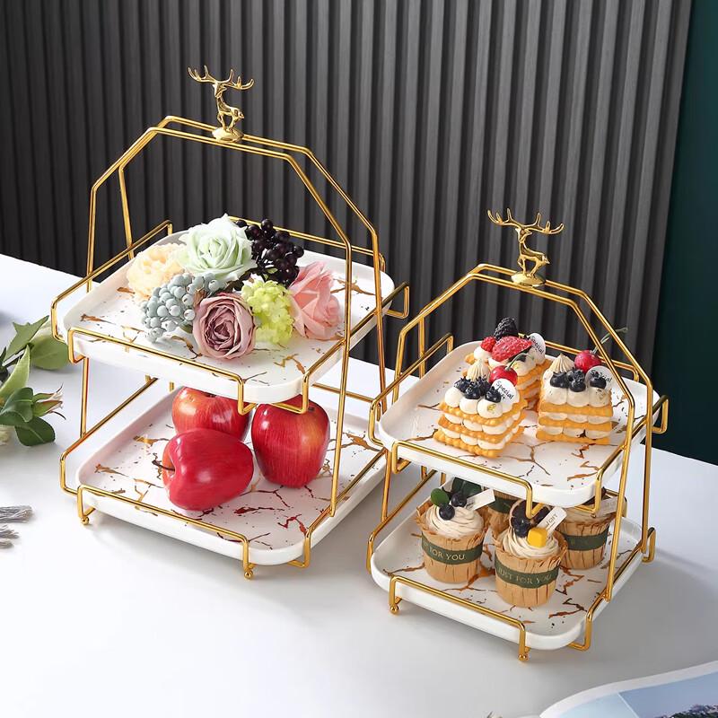 

Elegant Nordic Ceramic Double-Layer Fruit & Snack Plate
