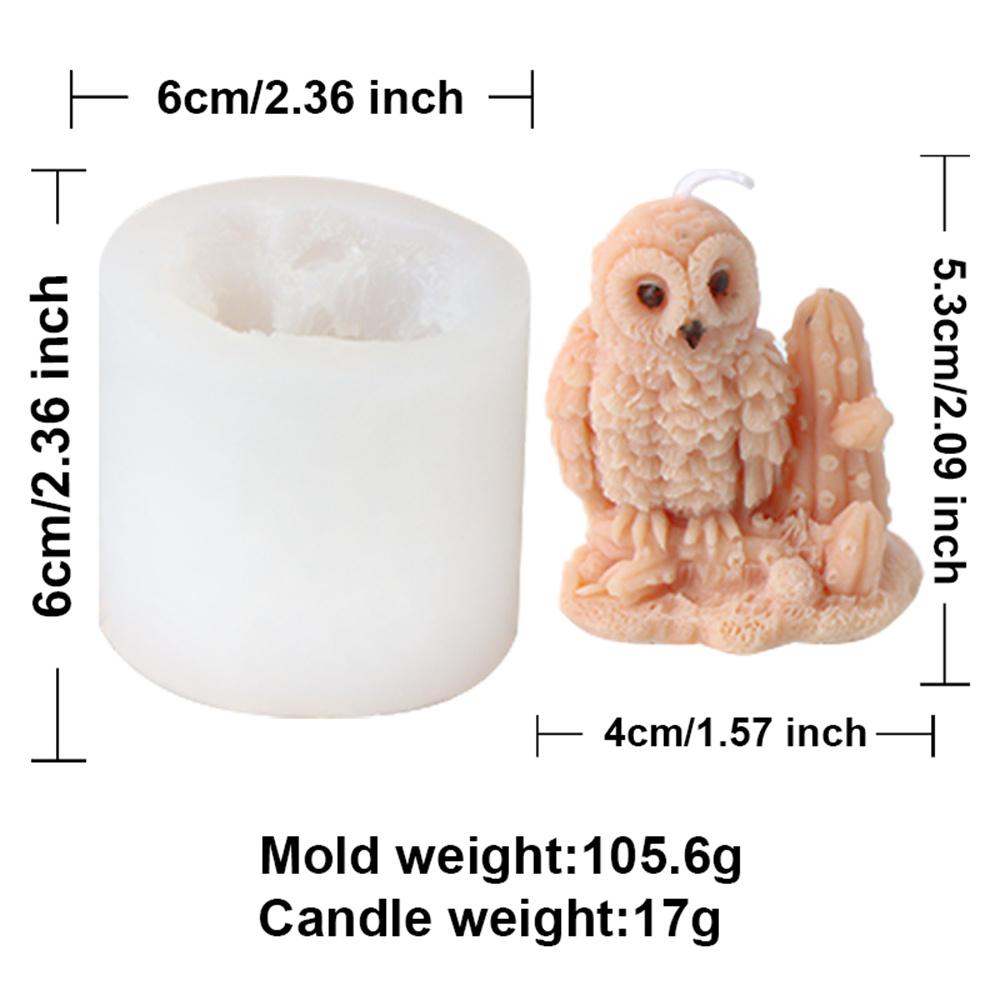 3D Owl Candle Silicone Mold DIY Animal Mold Home Decor Used for Making Candle Cake Chocolate Candy Handmade Soap Gypsum Crafts
