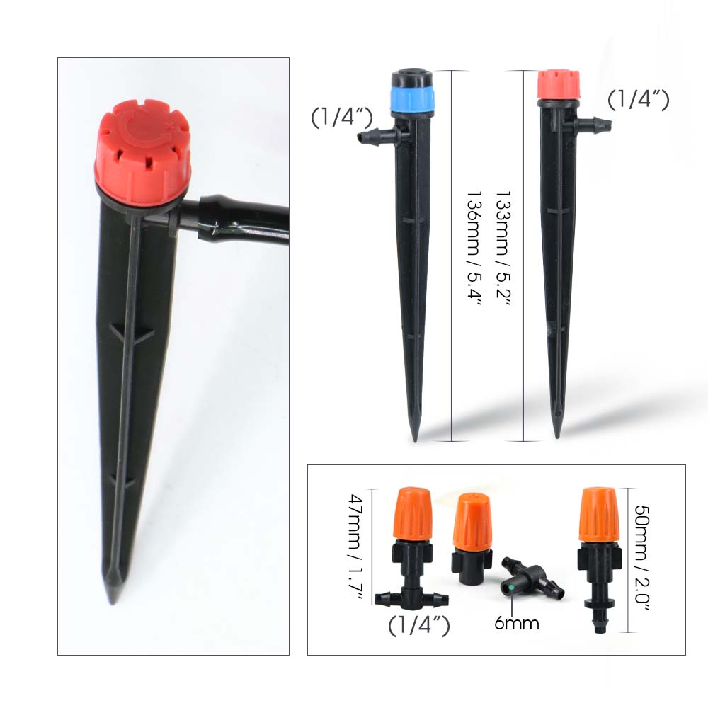 20FT 1/2" Schlauch 5G Dual-Frequenz Gartenbewässerungs-Timer-Kit 1/4" Einstellbarer Sprinkler Fernbedienung Automatisches Bewässerungssystem