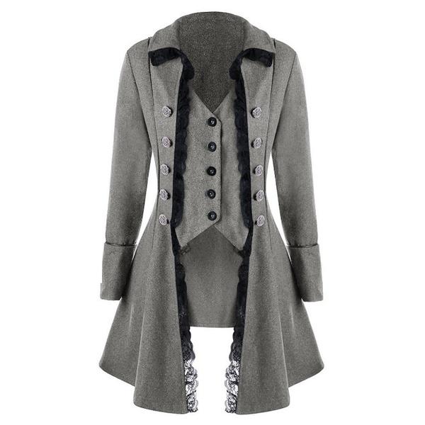 Medieval Women Autumn Coat Long Jacket Gothic Steampunk Hooded Steampunk Jacket(S-3XL)