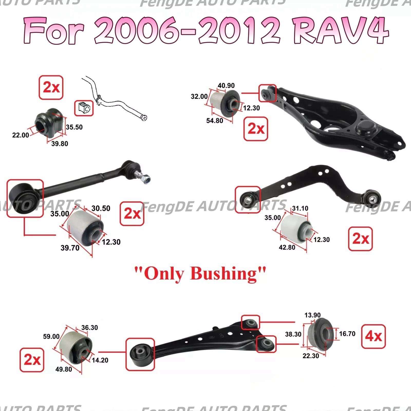 

Комплект сайлентблоков задней поперечной тяги 14 шт. Для Toyota Rav4 2006-2012 4873042050 487104 4877042040 4876042010 1 Set