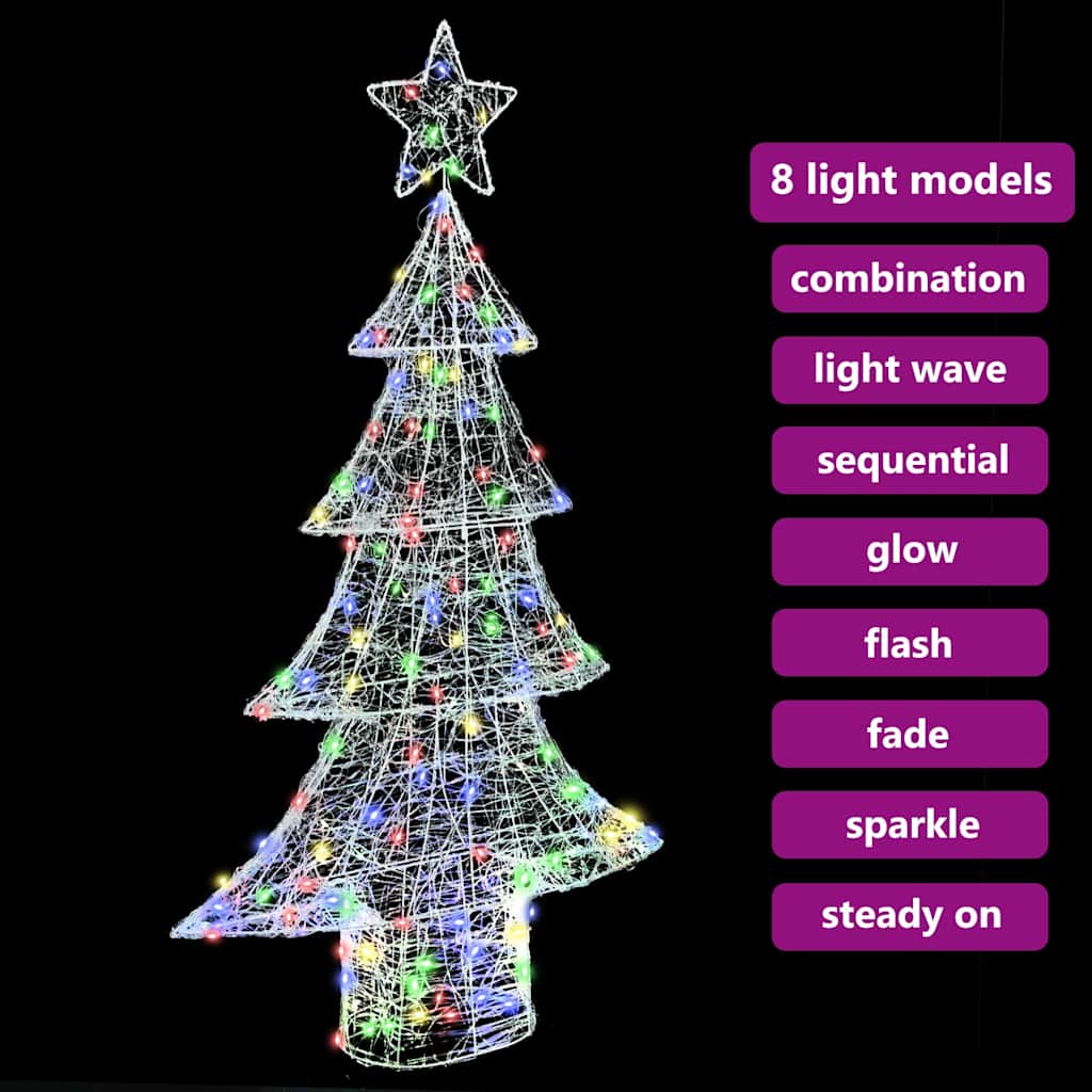 Christmas Tree with 160 Multicolor LEDs 150 cm Acrylic