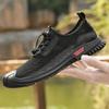Breathable Mens Shoes Non-slip Rubber Summer Sports Mesh Shoes Outdoor Walking Sports Sneakers Lace-up Casual Trekking Footwear