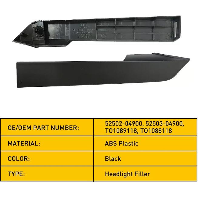 Set mit Blenden für Frontstoßstange, Kühlergrill und Scheinwerfer(1 Paar) für Toyota Tacoma 2012 2013 2014 2015 Ersetzen 52502-04900 52503-04900