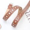 Women S Versatile Belt With Rivets Rhinestones Pin Buckle For Jeans