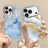 Golden Marble Pattern Phone Case For iPhone 17 Pro Max Plating Lens Frame Clear Soft Cover For iPhone 16 15 14 13 Pro Max 11 16E 17E