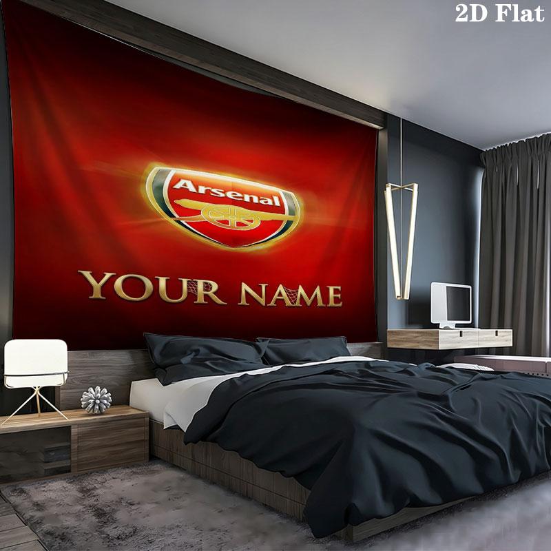 Arsenal F Custom Name Wall Tapestry Aesthetic Wall Hanging Printed Fabric Blanket Decorative Tapestries for Bedroom Living Room Home Decor