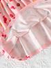 3pcs Young Girl's Casual and Cute Dessert Series Ice Cream & Candy & Donut Bread All-over Print Round Neck Short Sleeve Dress Spring/Summer
