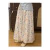 Summer Fashion Floral Print Pants High Waist Wide Leg A Line for Women
