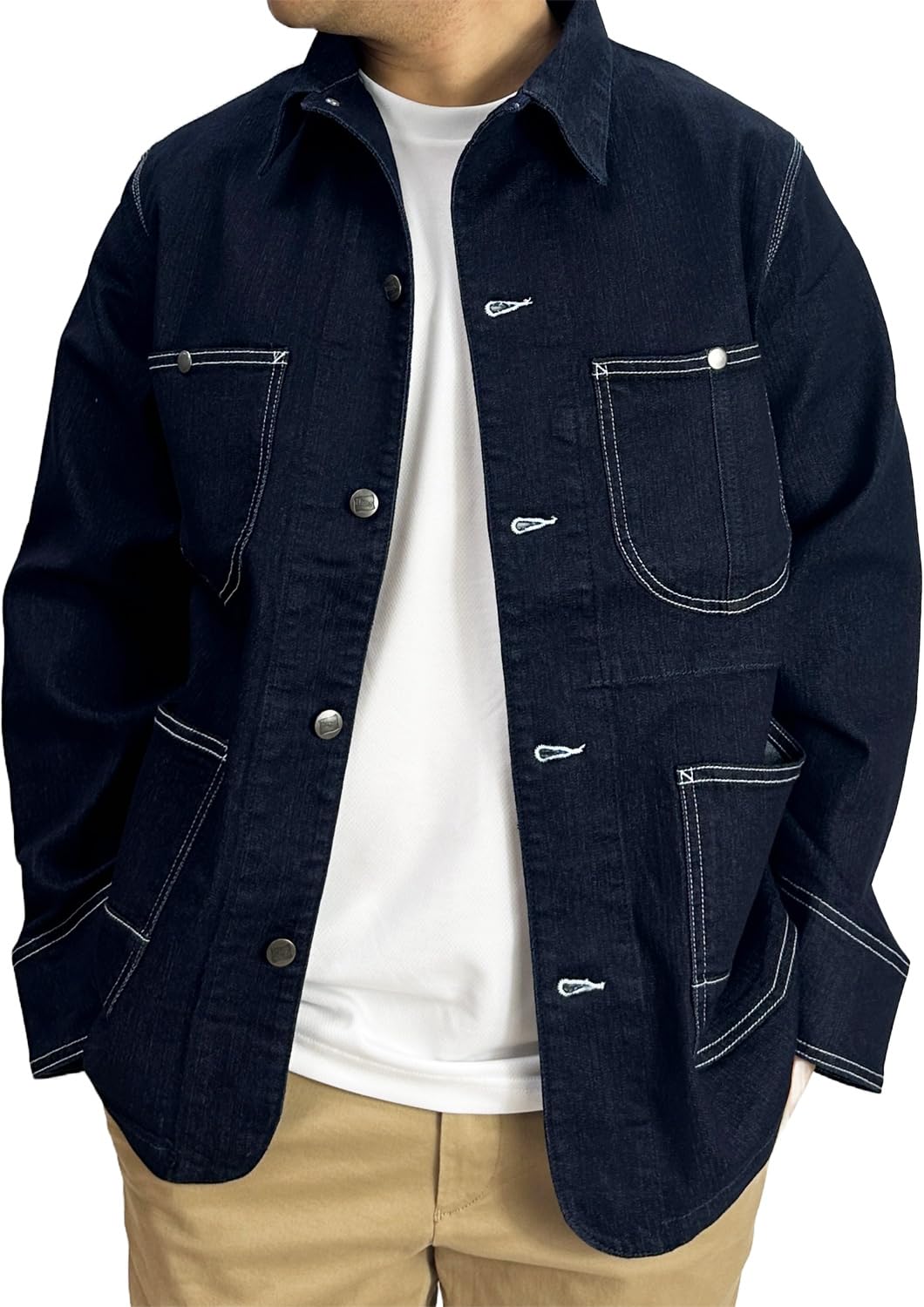 

Hanes Stretch Denim Sizes and LL Men s Jacket, M, L, (JP, Alphabet, M, Navy)