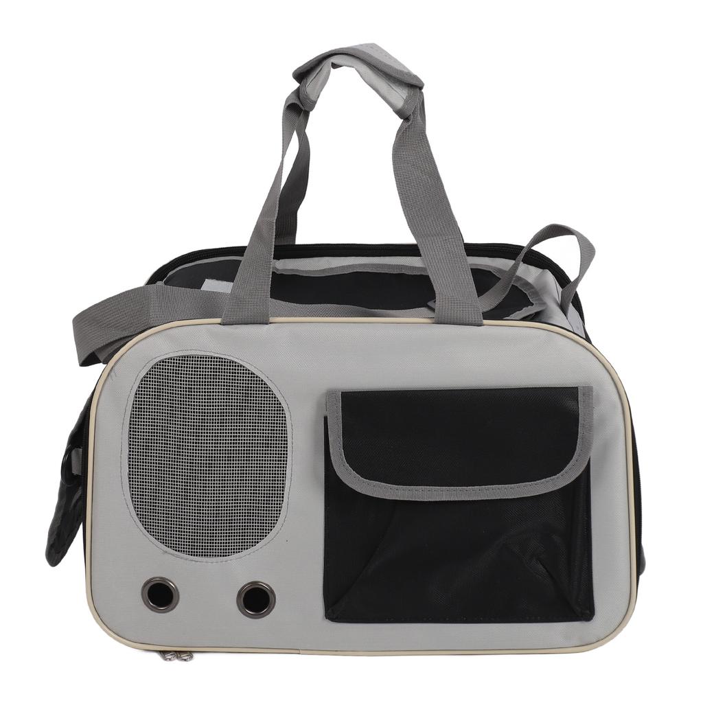 Foldable Pet Carrier Bag Oxford Cloth Steel Wire Frame Breathable Cat Travel Handbag with Adjustable Strap for Outdoor