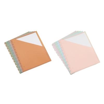 5Pcs 11 Hole Punched Binder Dividers with Pocket 3 Hole Punched Refill Paper for Binder Notebook Journal Planner
