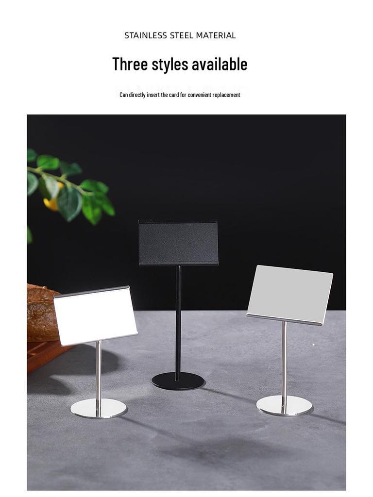 Stainless Steel Table Number & Menu Display Stand for Restaurants & Buffets