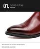 Men's European & American Style Plus Size Chelsea Boots, High-Top Pointed Leather, British Fashion Business Slip-On Short Boots