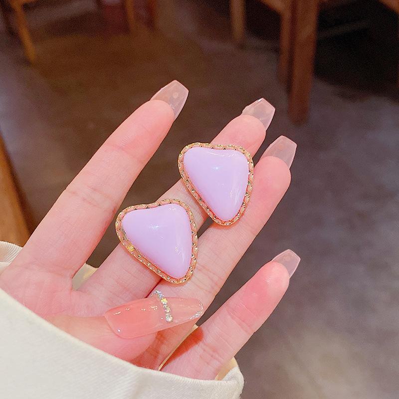 

Стильные геометрические серьги Vinca Blue - игла из серебра 925 пробы в модном корейском дизайне E4835 triangle