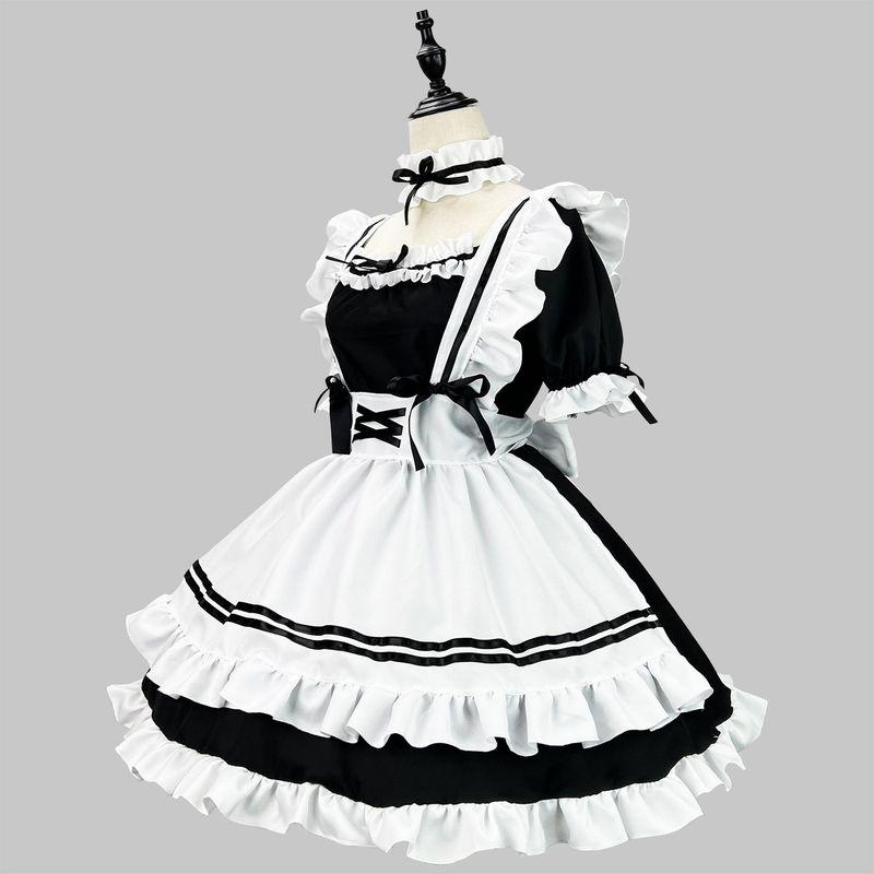 Cross-Border Amazon Classic Black and White Maid Outfit Halloween Costume Cosplay Performance Outfit