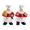 Christmas Santa Claus Chef Figurine Resin Cartoon Santa Statue Holiday Party Home Office Kitchen Desktop Decoration Ornament