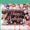 Rose Gold Party Theme Girl Birthday Decor Background Cloth Celebration Party
