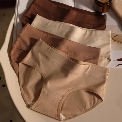 Women Underpants Mid Waist Solid Color Cotton Butt-lifted Good Breathability Elastic Quick-drying Sport Casual Briefs Female Panties