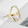 Foxanry Hot Sale Silver Color Party Ring for Women Couple Creative Irregular Simple anillos Jewelry Size 17.3mm Adjustale