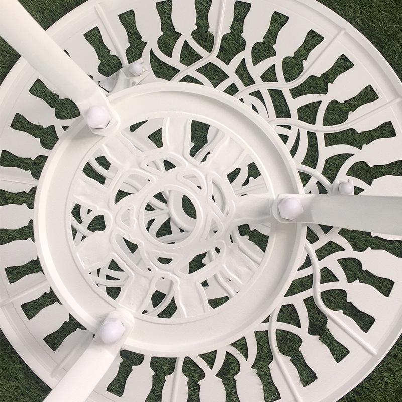 Luxury Cast Aluminum Outdoor Dining Table and Chairs Set for Garden or Balcony