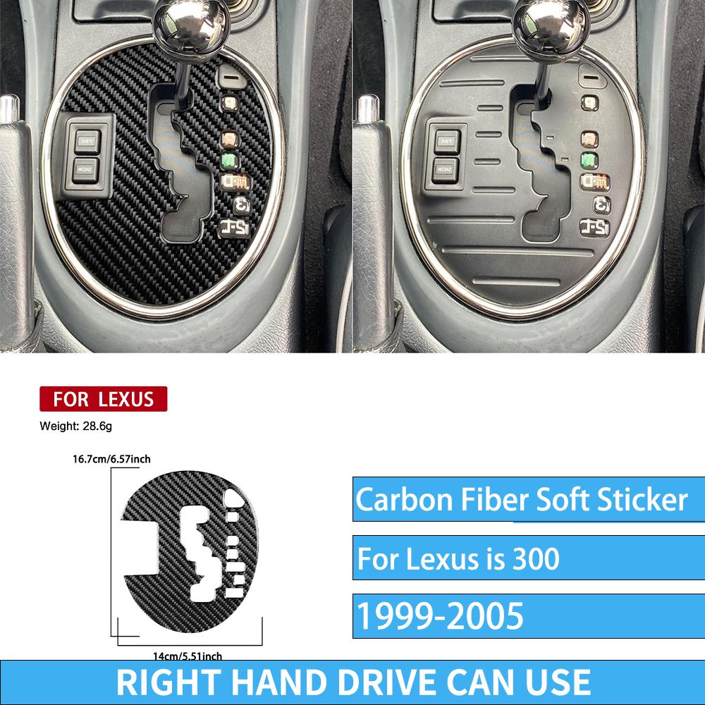Real Carbon Fiber Car Accessories Gear Shift Set Trim Cover Soft Sticker For Lexus is 300 1999 2000 2001 2002 2003 2004 2005