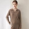 Leka Sha Women's 100% Cashmere Knit Long Sleeve Base Layer Top, Pullover, Solid Color, Autumn/Winter Sweater