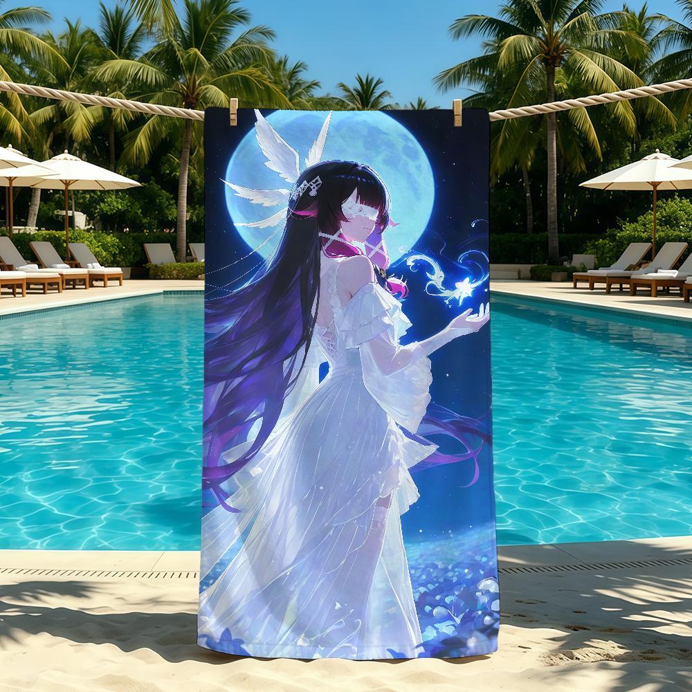Genshin Impact Columbina Towel For Outdoor Camping Beach Towel Super Absorbent Quick-Drying Summer Towel