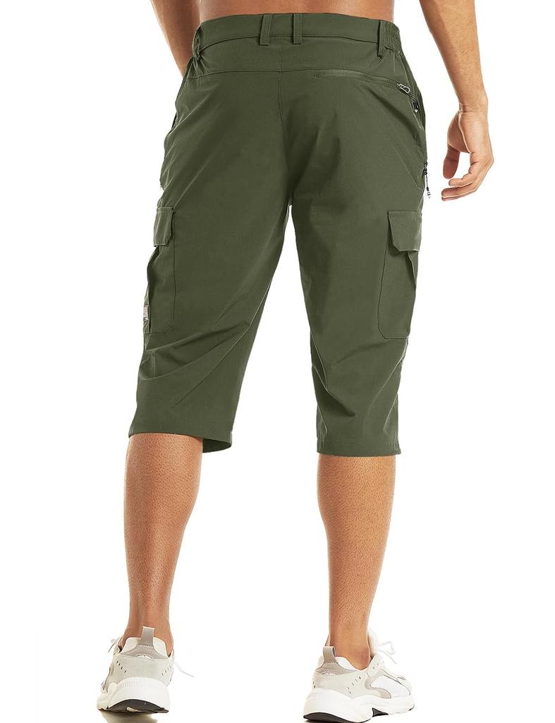 Men's Breathable Waterproof Cropped Pants for Jogging, Work, Cycling, Biking, and Loungewear, Sizes OD-L
